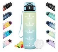 HoneyHolly Gourde Sport, Conception Étanche Gourde 500ml, Avec échelle de Temps, Bouteille, Réutilisable, Légère, Gourde Graduée pour La Course à Pied, Le Vélo, Le Travail, L'école