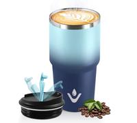 HoneyHolly Mug Isotherme 600 ML, Réutilisable, Tasse Isotherme pour Café, Acier Inoxydable 304, Emporter, Anti-fuite, Double Paroi, Étanche Gobelet de Voyage pour Café Chaud et Froid, Lait et Thé