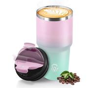 HoneyHolly Mug Isotherme 600 ML, Réutilisable, Tasse Isotherme pour Café, Acier Inoxydable 304, Emporter, Anti-fuite, Double Paroi, Étanche Gobelet de Voyage pour Café Chaud et Froid, Lait et Thé