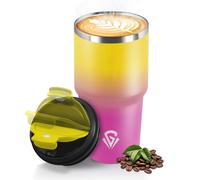 HoneyHolly Mug Isotherme 600 ML, Réutilisable, Tasse Isotherme pour Café, Acier Inoxydable 304, Emporter, Anti-fuite, Double Paroi, Étanche Gobelet de Voyage pour Café Chaud et Froid, Lait et Thé