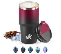 HoneyHolly Mug Isotherme 600 ML, Réutilisable, Tasse Isotherme pour Café, Acier Inoxydable 304, Emporter, Anti-fuite, Double Paroi, Étanche Gobelet de Voyage pour Café Chaud et Froid, Lait et Thé