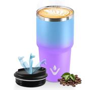 HoneyHolly Mug Isotherme 600 ML, Réutilisable, Tasse Isotherme pour Café, Acier Inoxydable 304, Emporter, Anti-fuite, Double Paroi, Étanche Gobelet de Voyage pour Café Chaud et Froid, Lait et Thé