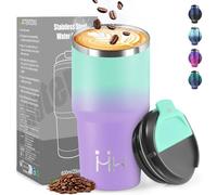 HoneyHolly Mug Isotherme 600 ML, Réutilisable, Tasse Isotherme pour Café, Acier Inoxydable 304, Emporter, Anti-fuite, Double Paroi, Étanche Gobelet de Voyage pour Café Chaud et Froid, Lait et Thé