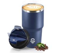 HoneyHolly Mug Isotherme 600 ML, Réutilisable, Tasse Isotherme pour Café, Acier Inoxydable 304, Emporter, Anti-fuite, Double Paroi, Étanche Gobelet de Voyage pour Café Chaud et Froid, Lait et Thé