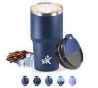 HoneyHolly Mug Isotherme 600 ML, Réutilisable, Tasse Isotherme pour Café, Acier Inoxydable 304, Emporter, Anti-fuite, Double Paroi, Étanche Gobelet de Voyage pour Café Chaud et Froid, Lait et Thé