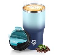 HoneyHolly Mug Isotherme 600 ML, Réutilisable, Tasse Isotherme pour Café, Acier Inoxydable 304, Emporter, Anti-fuite, Double Paroi, Étanche Gobelet de Voyage pour Café Chaud et Froid, Lait et Thé