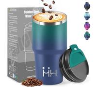HoneyHolly Mug Isotherme 600 ML, Réutilisable, Tasse Isotherme pour Café, Acier Inoxydable 304, Emporter, Anti-fuite, Double Paroi, Étanche Gobelet de Voyage pour Café Chaud et Froid, Lait et Thé