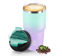 HoneyHolly Mug Isotherme 600 ML, Réutilisable, Tasse Isotherme pour Café, Acier Inoxydable 304, Emporter, Anti-fuite, Double Paroi, Étanche Gobelet de Voyage pour Café Chaud et Froid, Lait et Thé