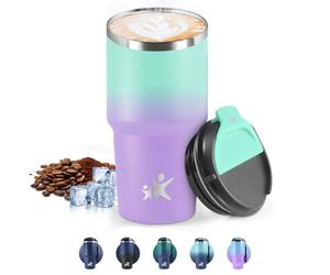 HoneyHolly Mug Isotherme 600 ML, Réutilisable, Tasse Isotherme pour Café, Acier Inoxydable 304, Emporter, Anti-fuite, Double Paroi, Étanche Gobelet de Voyage pour Café Chaud et Froid, Lait et Thé