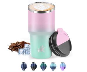 HoneyHolly Mug Isotherme 600 ML, Réutilisable, Tasse Isotherme pour Café, Acier Inoxydable 304, Emporter, Anti-fuite, Double Paroi, Étanche Gobelet de Voyage pour Café Chaud et Froid, Lait et Thé