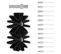 Honeyhouse Kit de Ramonage, Diameter 200mm, Cheminee Outil Nettoyage de CheminéE Brosses Kit Comprenant 12 Tiges Flexibles de 410 mm et 2 TêTes de Brosse 200 mm de Diamètre pour PoêLe à Bois