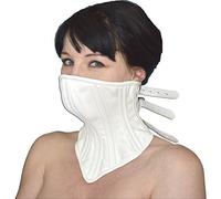 Honeylust Posture Collar - Corset de Cou BDSM Collier verrouillable blanc | Corset de cou BDSM avec laçage & baleines de corsage - collier de soumission verrouillable pour jeux d'éducation et de SM