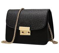 Honeymall Sac à bandoulière Femmes Couleur unie Chaîne métallique petit Cross body Messenger Sac d'épaule Fourre-tout Sac de messager Sac à main noir