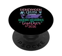 Honeymoon Cruise 2026 Just Married Matching Couples Vacation PopSockets PopGrip Adhésif
