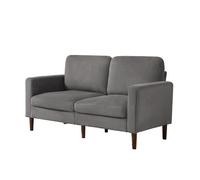 HONEYOU 164cm Loveseat Sofa, Corduroy Upholstered Sofa, Modern Sleek Couch for Living Room & Bedroom，Sport Grey
