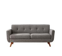 HONEYOU 165cm Loveseat Sofa, Mid Century Modern Decor Love Seat Couches for Living Room, Button Tufted Upholstered Small Couch for Bedroom, Solid and Easy to Install Love Seats Furniture，Grey