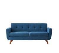 HONEYOU 165cm Loveseat Sofa, Mid Century Modern Decor Love Seat Couches for Living Room, Button Tufted Upholstered Small Couch for Bedroom, Solid and Easy to Install Love Seats Furniture，Blue