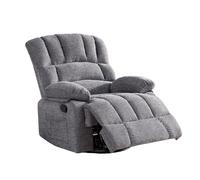 HONEYOU Swivel Recliner Chair, OKIN Frame Recliner, Oversized 360° Rocker Chairs, Rocking Recliner Chair, Overstuffed Manual Glider Recliner, Single Sofa for Living Room, Bedroom，Gray