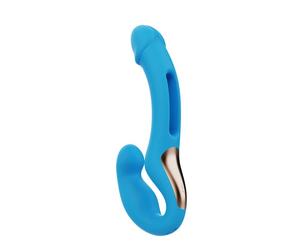 HoneyPlayBox - Harmony Duo Strap-on sans harnais contrôlé par l'app Bleu