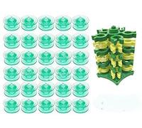 HONEYSEW Bobines Vert transparent pour Viking Husqvarna White Home #4125615-45#4123078-G pour Husqvarna Viking Rose Designer Platinum Lily Series 30 bobines vertes avec tour de bobine.