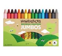 Honeysticks 16 Gros Crayons de Couleur Enfant, 100% Pure Cire d'Abeille | Couleurs Vives Non-Toxique Qualité Alimentaire, Crayons de Couleur Prise Facile, Fabriqué en Nouvelle-Zélande