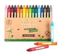 Honeysticks 16 Gros Crayons de Couleur pour Enfant, 100% Pure Cire d’Abeille, Couleurs Vives Non-Toxique Qualité Alimentaire, Crayons de Couleur Prise Facile, Fabriqué en Nouvelle-Zélande
