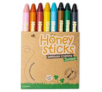 Honeysticks Boîte de 8 crayons fins 100% en pure cire d’abeille naturels et nontoxiques sûrs pour les tout petits 1 an et plus. Faits main en Nouvelle-Zélande Idéal pour l’apprentissage de l’écriture