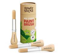 Honeysticks Mon Premier Jeu de Pinceaux - 3 Pièces, Gros Pinceaux | Premiers Brosses Parfaits pour Bébé et Tout-Petit, pour Tout-Petits en Bois Potelé pour Une Prise en Main Facile