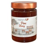 HoneyUP Miel de Pin Grec de l'Île de Rhodes - Miel Naturel Artisanal, Couleur Foncée, Saveur Intense et Arôme Méditerranéen, Pot 450 g