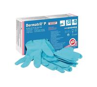 Honeywell Gant jetable Dermatril P 743 taille 8 bleu nitrile EN 374, EN 455 c...