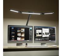 Honeywell HJ3 Lampe de Bureau LED Accessoire Bureau Lampe de Table avec Pince pour Bureau à Domicile avec 4 Modes de Couleur, Ultra Lumineuse à Intensité Variable en Continu pour Établi