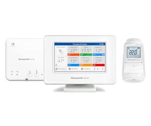 Honeywell Home Evohome House Plus Solution Smart Wi-FI Centrale Wi-FI avec écran Tactile Couleur Module de Commande et Thermostat de radiateur (1) - Espace pour pièce, Confort contrôlé