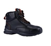 Honeywell King's KWD301B Botte de Sécurité Montante à Lacets en Cuir Hydrofuge, Embout en Acier à Profil Large, Semelle Antistatique, Indicateur d'Usure, Noir, Taille 43 EU, 6250135-43/090