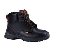 Honeywell King's KWD302B Botte de Sécurité Mixte Avec Côtés Élastiques en Cuir Hydrofuge, Embout à Profil Large, Indicateur d'Usure, Semelle Antistatique, Noir, Taille 44 EU, 6250138-44/095