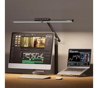 Honeywell Lampe de bureau LED avec clip - HJ1 Sunturux 1200 lm 4 modes de couleur Intensité variable en continu Protection des yeux noir
