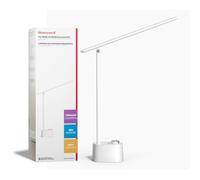 Honeywell Lampe de bureau LED - H01 Pro Sunturalux™ Lampe de bureau pliable avec ports de charge USB A+C, 3 modes de couleur lampe de table dimmable pour la maison(Blanc)