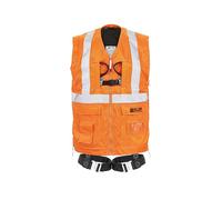 Honeywell Miller H500 Harnais de Securité Modèle Haute Visibilité HVO1, Taille 1, Anneau D Métallique, Boucles aux Cuissardes Automatiques, Léger, Ergonomique et Respirant, Poids Net 2.28 kg, 1036129