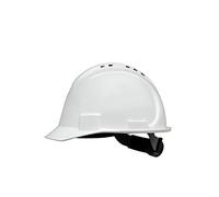 Honeywell North Short Brim NSB21001E Casque de Sécurité à Bord Court, Ventilé, Blanc, Mécanisme à Double Verrouillage, Suspension à Cliquet à 4 Points, Polyéthylène Haute Densité (1 Pièce)