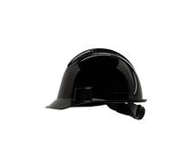 Honeywell North Short Brim NSB21011E Casque de Sécurité à Bord Court, Ventilé, Noir, Mécanisme à Double Verrouillage, Suspension à Cliquet à 4 Points, Polyéthylène Haute Densité (1 Pièce)