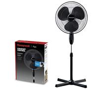 Honeywell Ventilateur sur pied pour toute la pièce Comfort Control (3 vitesses, oscillation à 90 °, hauteur réglable, pale de 40 cm, montage sans outils) HSF1630