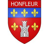 Honfleur 14 ville Stickers blason autocollant adhésif - Taille : 8 cm