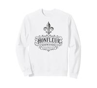 Honfleur Normandie France Ornée Fleur de Lis Noir Sweatshirt