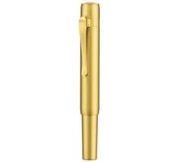 HONG DIAN M2 Black Forest Mini Stylo-plume, Plume moyenne en or doux et forme élégante en laiton, Stylo de poche court pour voyage (laiton brillant)