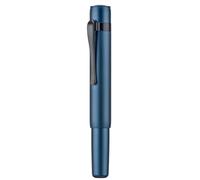 HONG DIAN M2 Stylo-plume mini noir forêt à pointe moyenne souple et forme élancée en aluminium pour poche de voyage (Bleu de minuit)