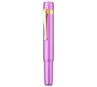 HONG DIAN Mini stylo plume M2 Black Forest - Pointe dorée moyenne douce et forme élégante - Poche courte en aluminium - Violet lilas