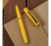 HONG DIAN Stylo plume Hongdian C1, pointe extra-fine, design rétro classique en jaune citron et design métallique avec convertisseur d'encre, 1 unité (Paquet de 1)