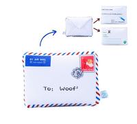 Hong Kong Airmail Enveloppe lettre douce en peluche jouet pour animal de compagnie - Plusieurs façons de jeux interactifs durables, mémoire nostalgique, friandises cachées pour l'entraînement mental,