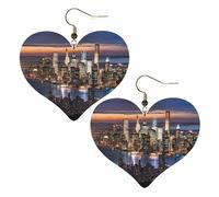 Hong Kong Boucles d'oreilles élégantes en cuir en forme de cœur Accessoires tendance et uniques pour un usage quotidien, taille unique