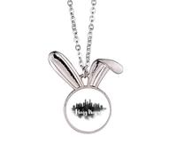 Hong Kong China Landmark Ink City Painting Collier Pendentif Lapin Animal Bijoux Cadeau
