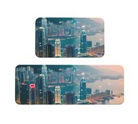 Hong Kong Lot de 2 tapis de cuisine antidérapants en mousse confortable pour la maison, le bureau